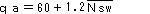 qa=60+1.2Nsw