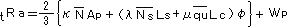 tra=1/3(��NAp+(��NsLs+��quLc)��)+Wp